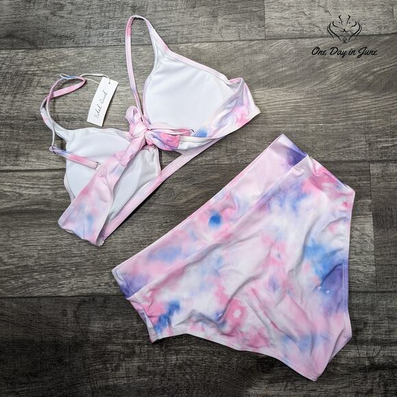 Edel Qual Tie Back Ring Top Bikini Swimsuit Size L - Picture 4 of 4